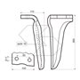 Dente per erpice Dx - 265x110x15 - adattabile a: Howard: R 185516
