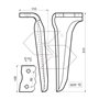 Dente per erpice Dx - 315x110x15 - adattabile a: Howard: R 182940