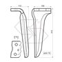 Dente per erpice Dx - 315x110x15 - adattabile a: Howard: R 185506