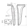 Dente per erpice Sx - 265x110x15 - adattabile a: Howard: R 182937