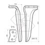 Dente per erpice Sx - 315x110x15 - adattabile a: Howard: R 182939