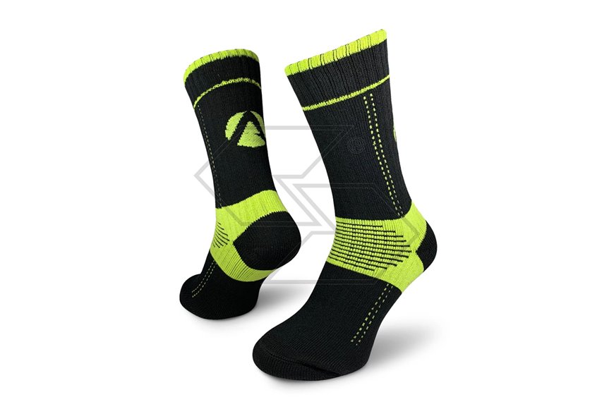 Calza tecnica Xpert bassa (20 cm) - Nero-Lime - Taglia 32-44