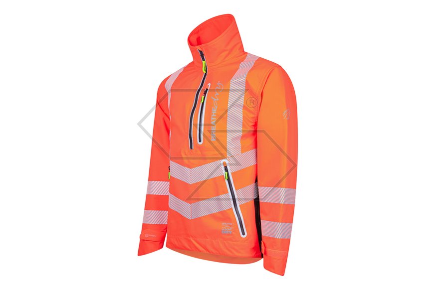 Giacca impermeabile Breathedry - Arancione Hi-Vis - Taglia L