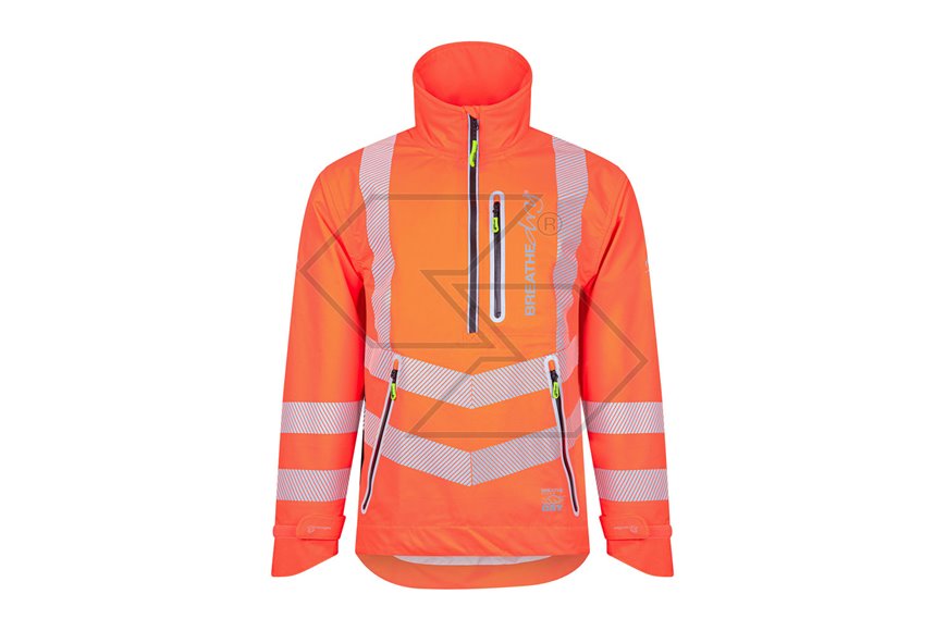 Giacca impermeabile Breathedry - Arancione Hi-Vis - Taglia M