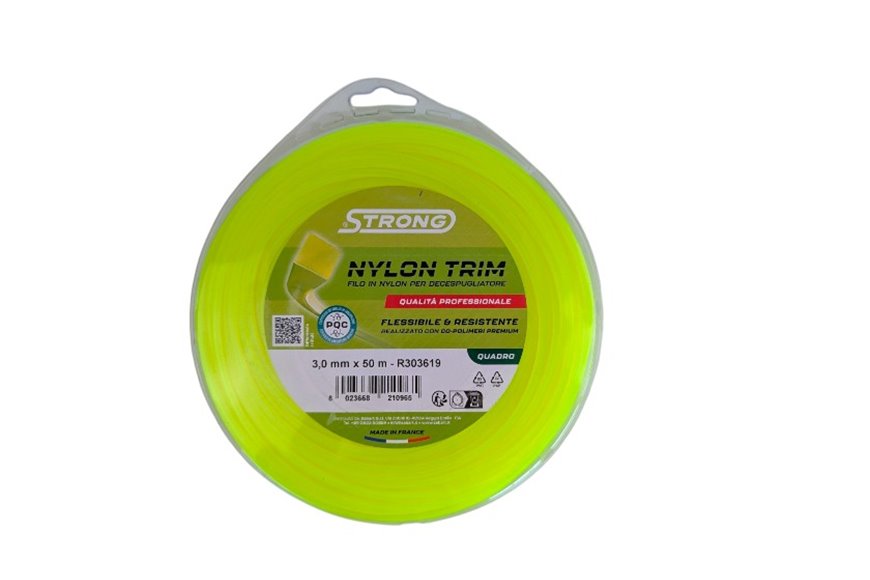 Filo per Decespugliatore Strong - Ø 3 mm x 50 m - Quadro - Valva