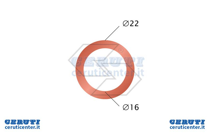 Washer Copper Ø 16X22