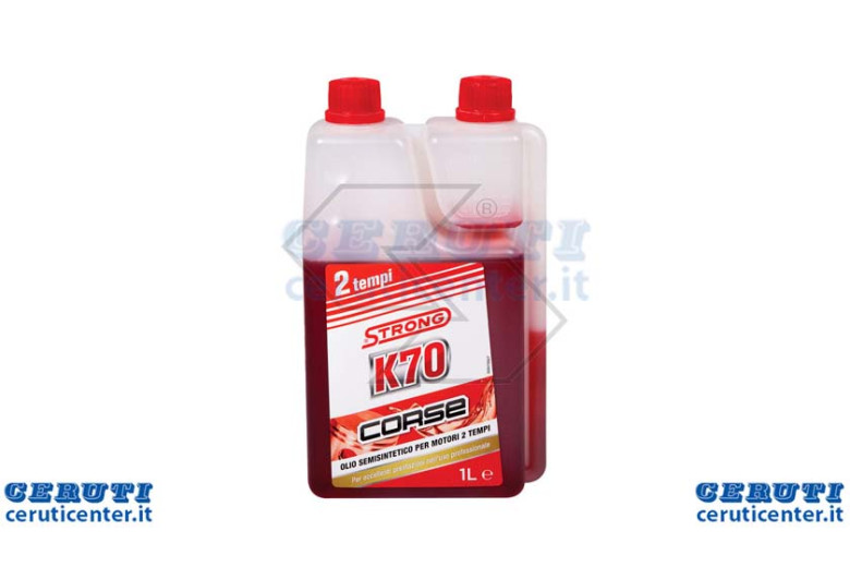 Olio Strong K70 Corse Semisintetico Per Motori 2T - 1 Litro Con Dosatore