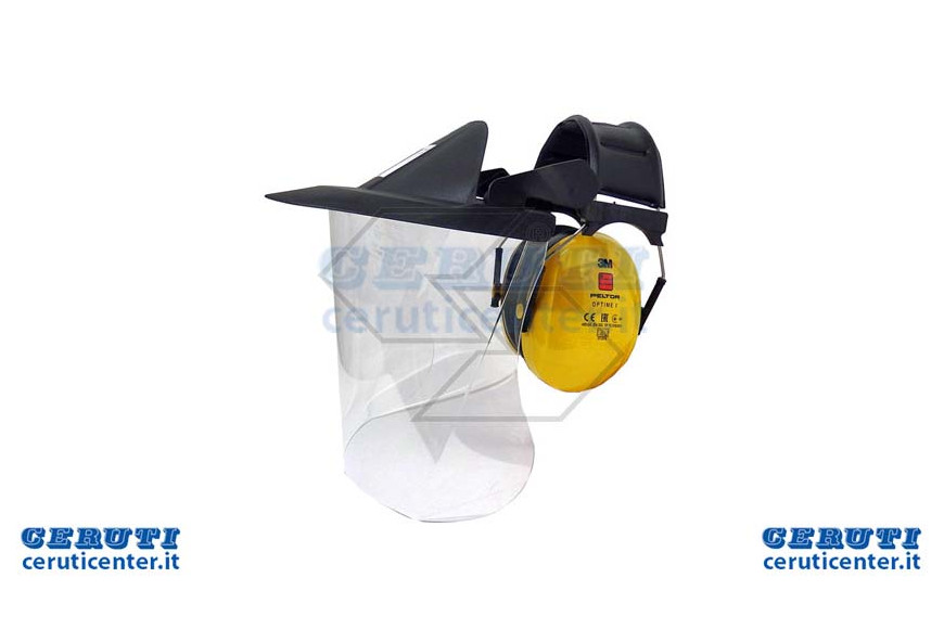 Protection Visière en polycarbonate avec casque anti-bruit