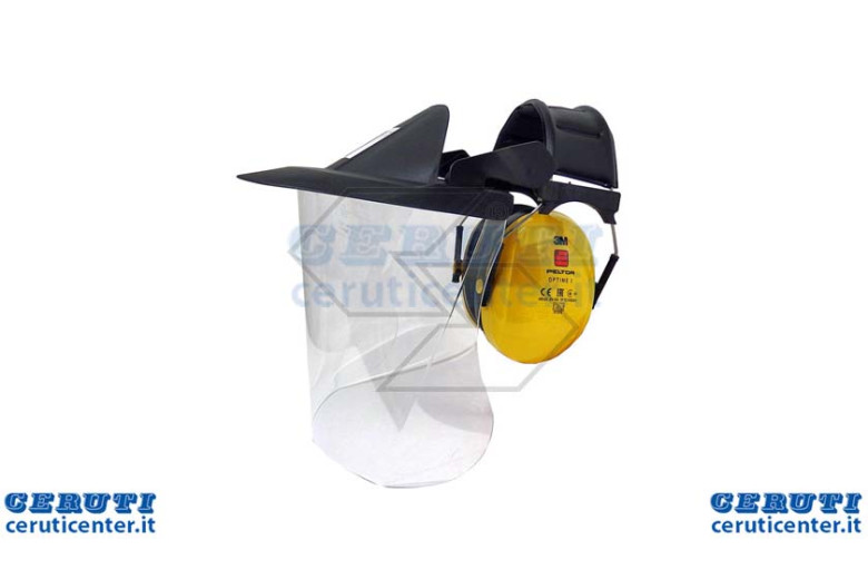 Protection Visière en polycarbonate avec casque anti-bruit