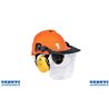 Casco de la protección forestal completa con auriculares y visor de policarbonato
