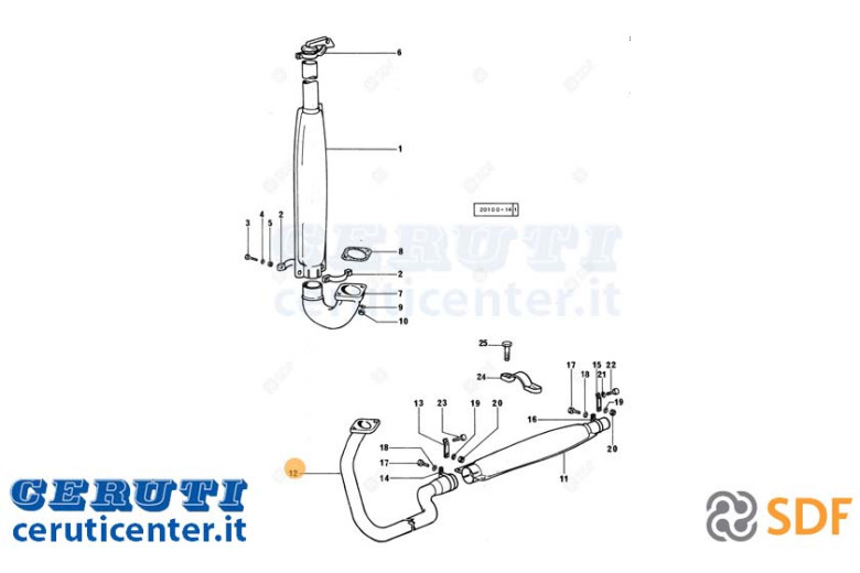 Exhaust pipe - Original SDF - 0.203.5625.2/20