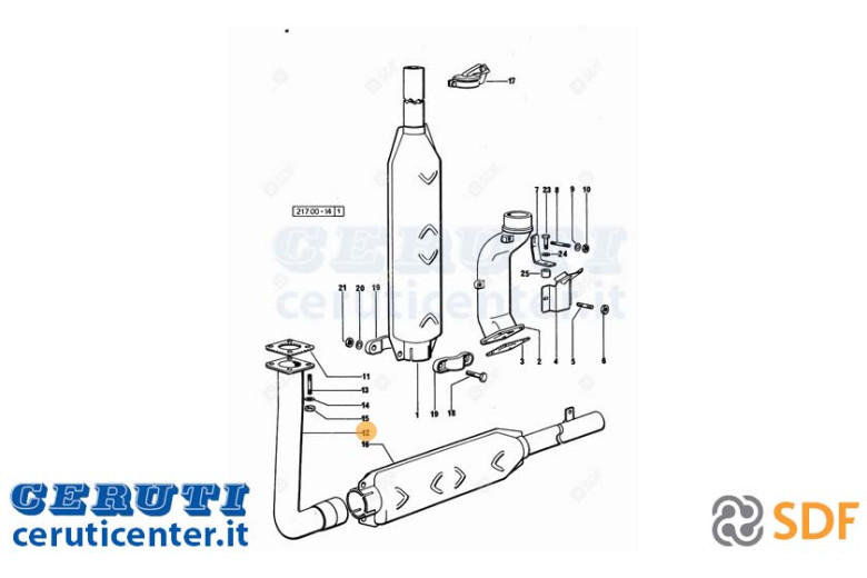Exhaust pipe - Original SDF - 0.216.5612.2