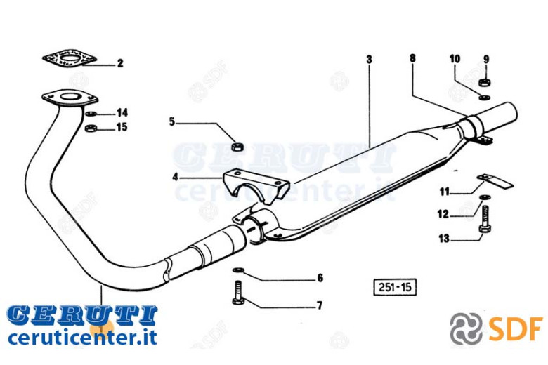 Exhaust pipe - Original SDF - 0.251.5625.2