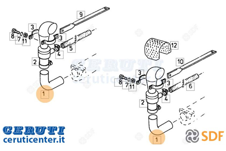 Exhaust pipe - Original SDF - 16043687