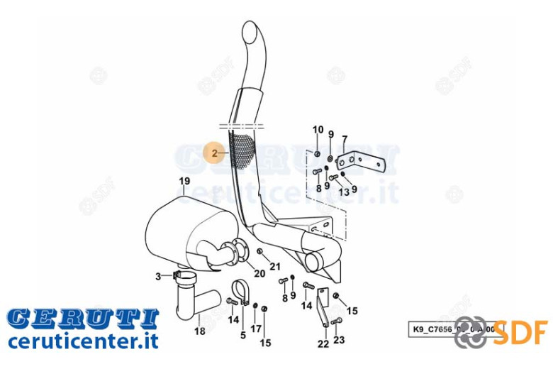 Auspuffrohr - Original SDF - 04.452.714,4 / 10