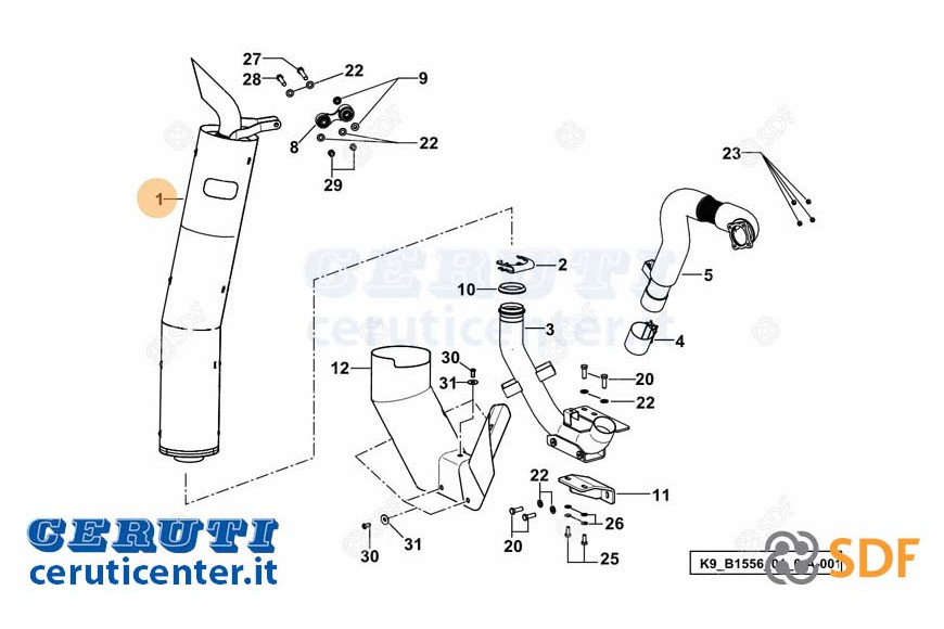 Exhaust silencer - Original SDF - 04454054.4 / 40