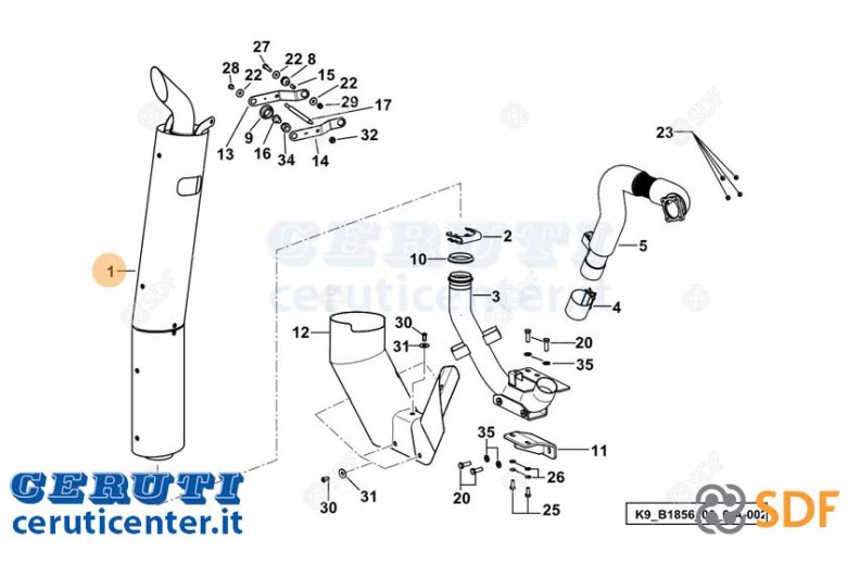Silenziatore Di Scarico - Originale SDF - 04454056.4/40