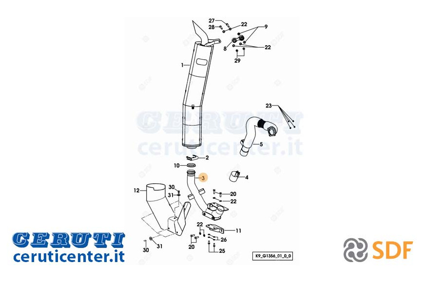 Exhaust pipe - Original SDF - 04454217.3 / 20