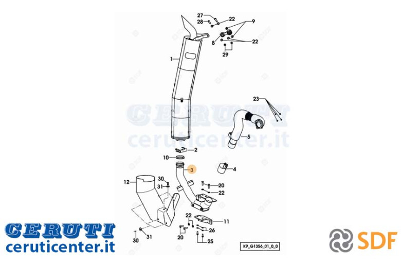 Exhaust pipe - Original SDF - 04454217.3 / 20