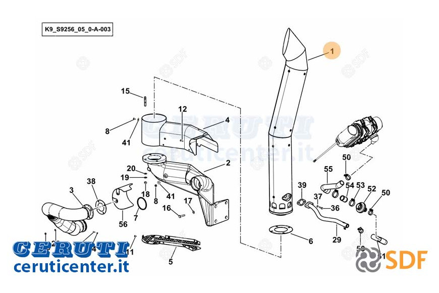 Silenziatore Di Scarico - Originale SDF - 04455802.4/20