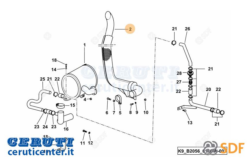 Auspuffrohr - Original SDF - 04.431.284,4 / 20
