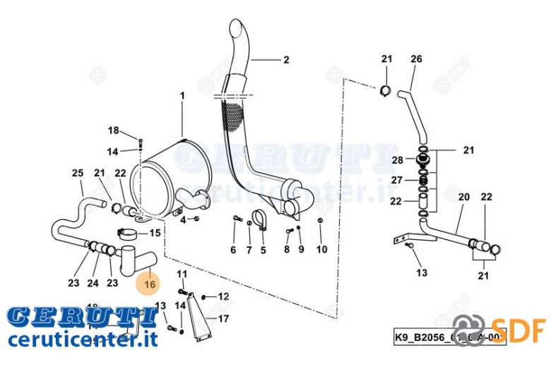 Exhaust pipe - Original SDF - 04432580