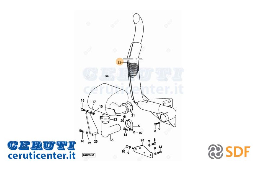 Exhaust pipe - Original SDF - 04436009