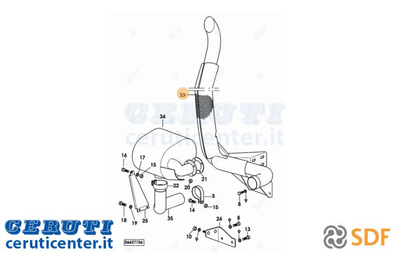 Exhaust pipe - Original SDF - 04436009
