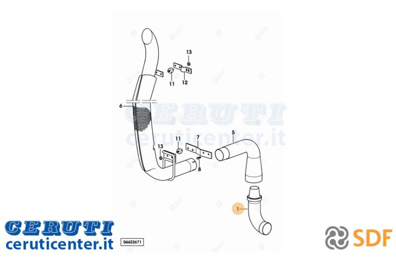 Exhaust pipe - Original SDF - 04423650