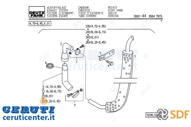 Tuyau d'échappement - SDF Original - 04423652