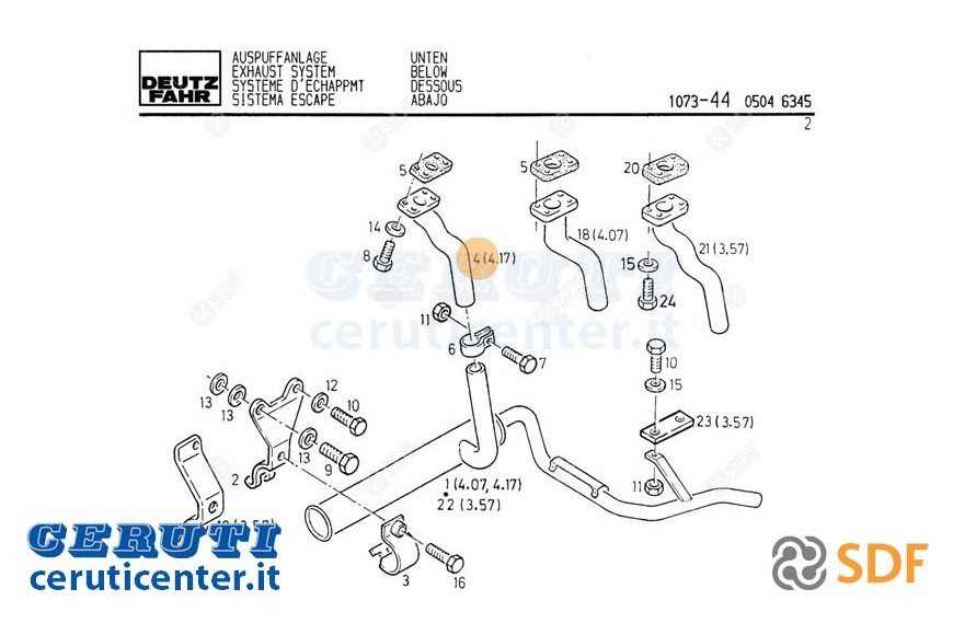 Tubo de escape SDF - Original - 04389201