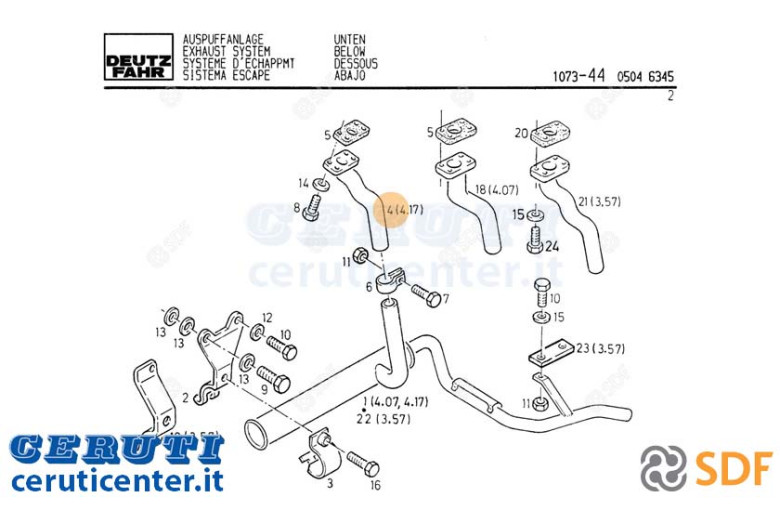 Exhaust pipe - Original SDF - 04389201