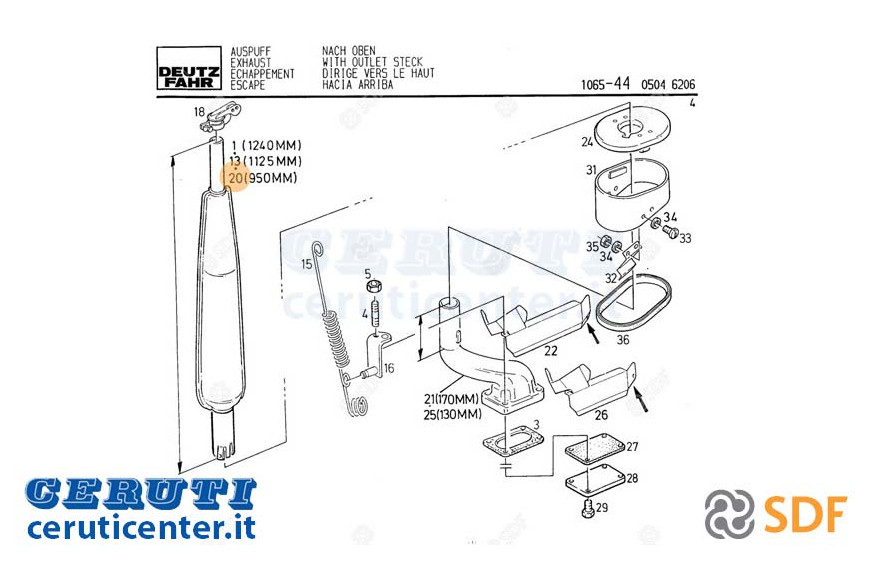 Exhaust silencer - Original SDF - 04389877