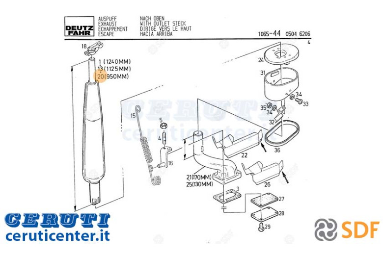 Exhaust silencer - Original SDF - 04389877