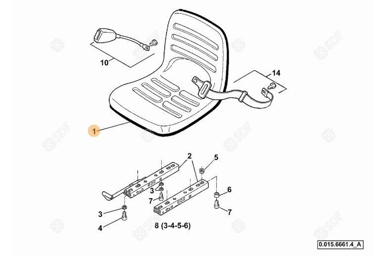 Asiento de pasajero SDF - Original - 0.900.2075.4