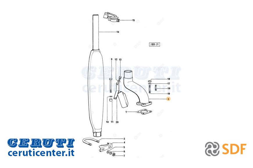 Exhaust pipe - Original SDF - 0.295.5638.0
