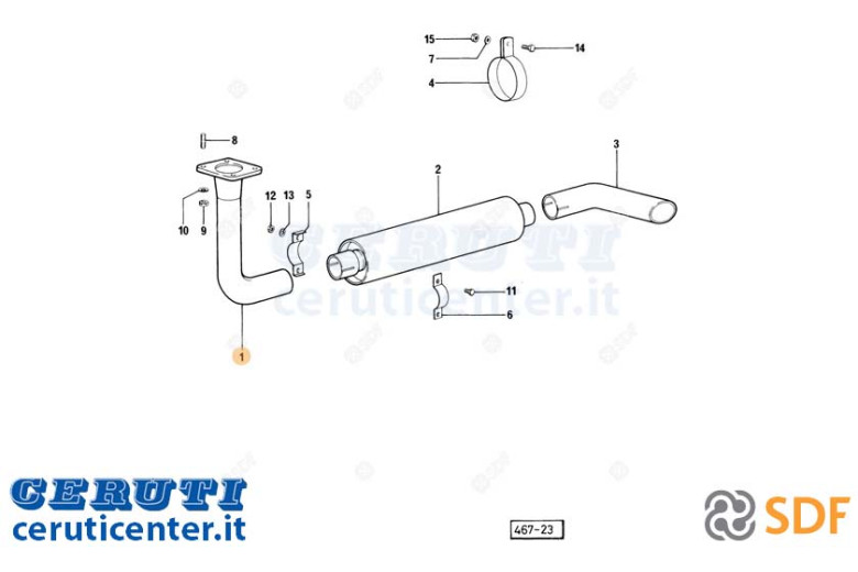 Exhaust pipe - Original SDF - 0.467.5612.2