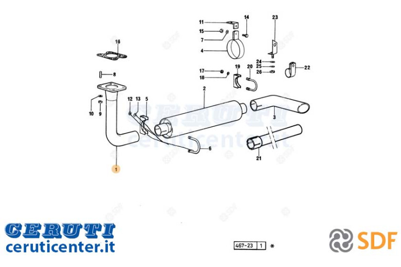 Exhaust pipe - Original SDF - 0.467.5612.2/20