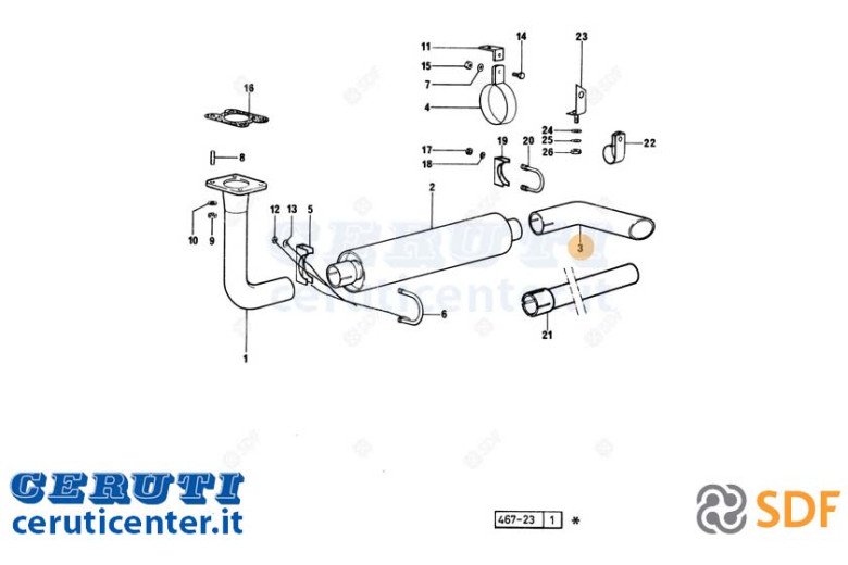 Tubo Di Scarico - Originale SDF - 0.467.5613.0