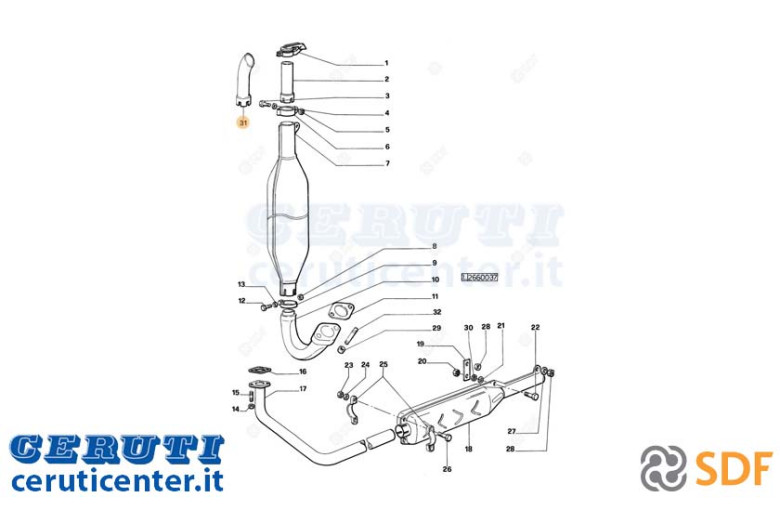 Exhaust pipe - Original SDF - 0.435.5633.0/20