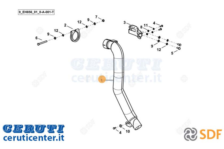 Exhaust pipe - Original SDF - 0.029.8025.4