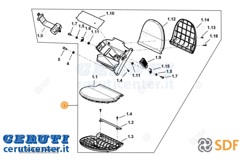 Asiento de pasajero SDF - Original - 0.030.2295.4