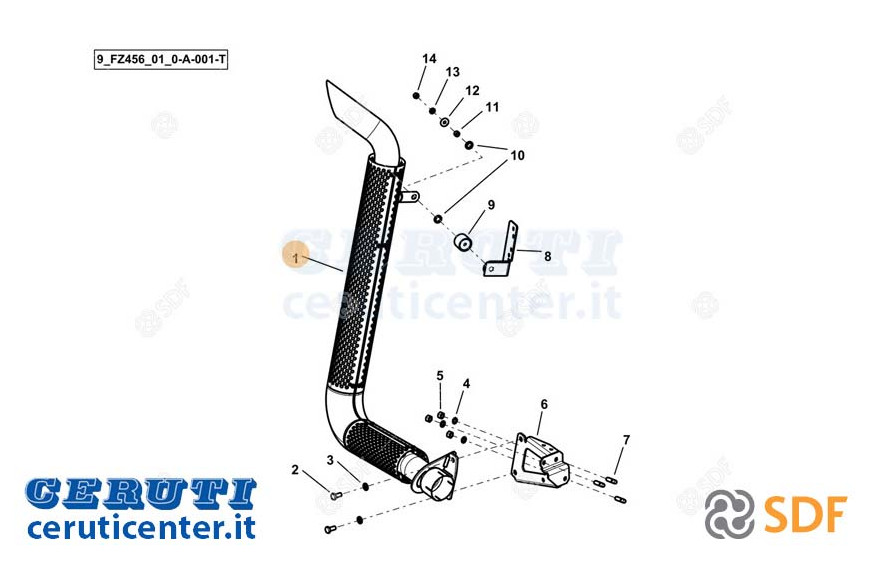 Exhaust pipe - Original SDF - 0.030.3758.4