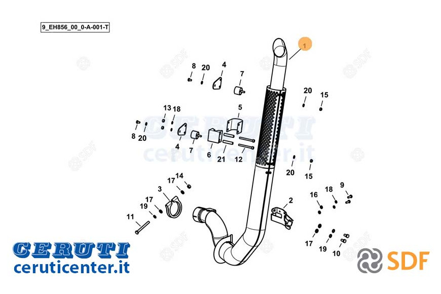 Exhaust pipe - Original SDF - 0.030.6263.4