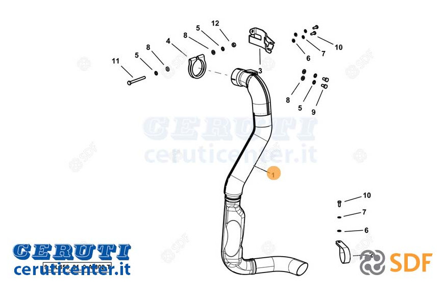 Exhaust pipe - Original SDF - 0.031.6126.2