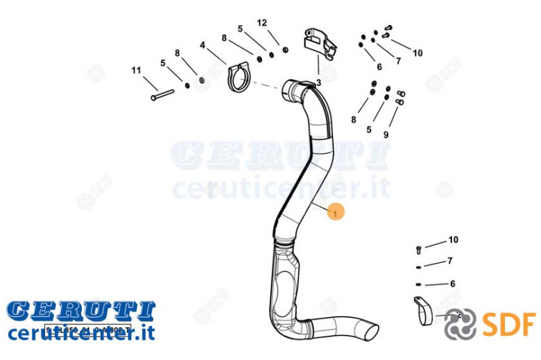 Exhaust pipe - Original SDF - 0.031.6126.2