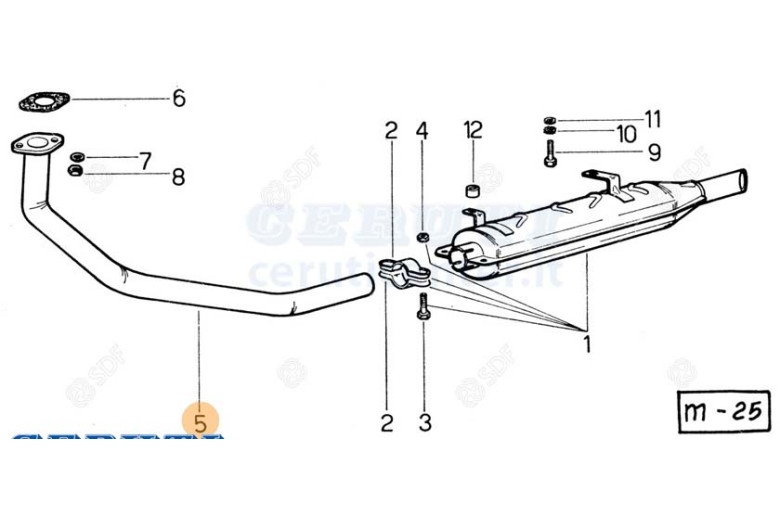 Exhaust pipe - Original SDF - 0.152.5625.2/10