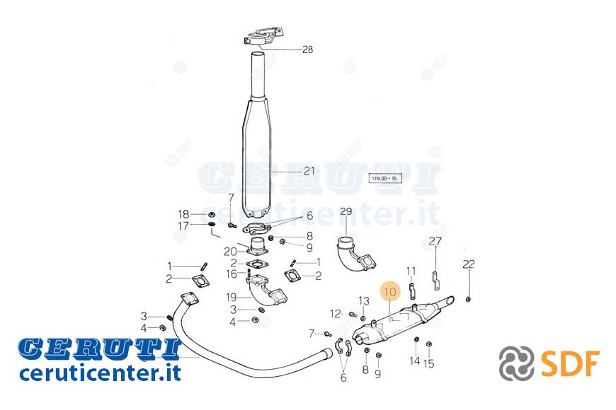 Exhaust silencer - Original SDF - 0.157.5610.2