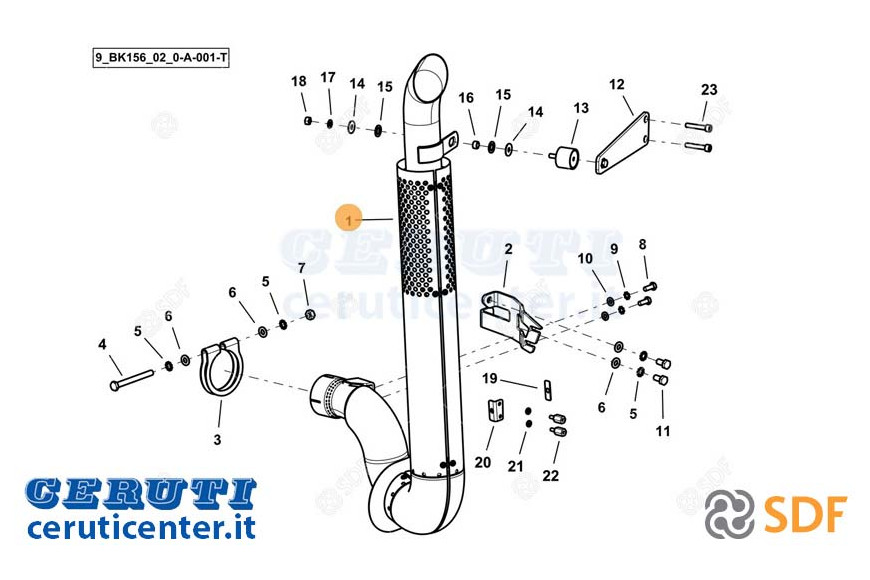 Exhaust pipe - Original SDF - 0.026.5501.4/10