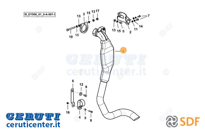 Exhaust pipe - Original SDF - 0.026.9794.2